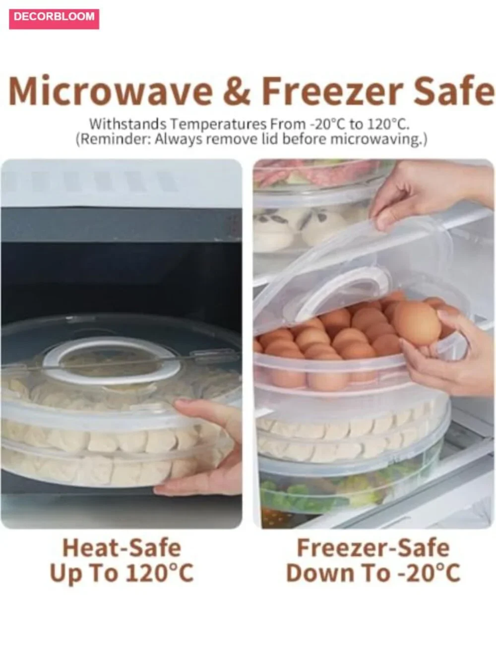 2 Pack 12in Plastic Pie Carrier With Dividers